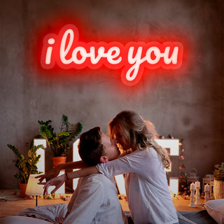 Scritta a Led Personalizzata Frasi D'amore "i love you" cm 90 x 33