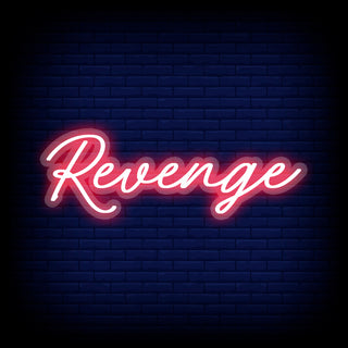 Scritta a Led Personalizzata Frasi Motivazionali  "Revenge" cm 85 x 26
