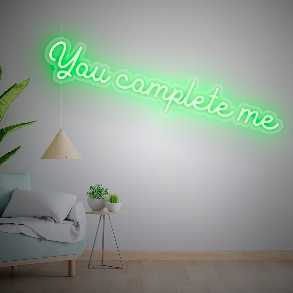 Scritta a Led Personalizzata Frasi D'amore You complete me cm 136 x – Scritte  Led Personalizzate