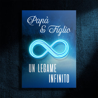 Quadro in forex e Led "Papà e Figlio" Festa del papà