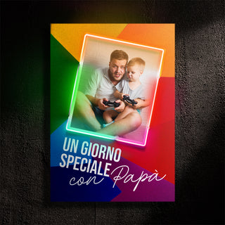 Quadro in forex e Led "Giorno speciale" Festa del papà