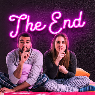 Scritta a Led Personalizzata Frasi Personalizzate "The End" cm 19 x 70