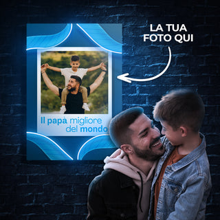 Quadro in forex e Led "Il Papà Migliore" Festa del papà