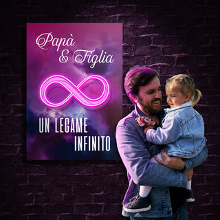 Quadro in forex e Led "Papà e Figlia" Festa del papà