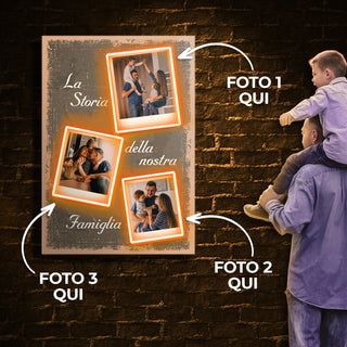 Quadro in forex e Led "La storia della nostra famiglia" Festa del papà