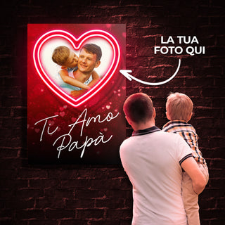 Quadro in forex e Led "Ti amo papà" Festa del papà