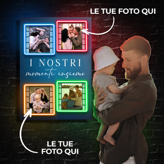 Quadro in forex e Led "Momenti insieme" Festa del papà