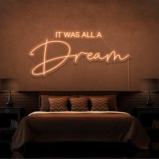 Scritta a Led Personalizzata Frasi Personalizzate "It was all a Dream 1" cm 120 x 60