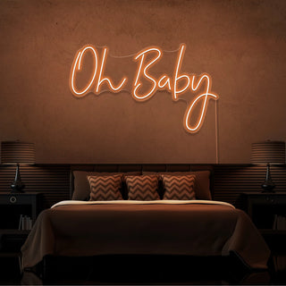 Scritta a Led Personalizzata Frasi Personalizzate "Oh Baby" cm 120 x 45