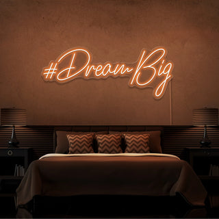 Scritta a Led Personalizzata Frasi Personalizzate "Dream Big" cm 130 x 50