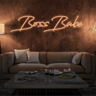 Letrero Led Personalizado Frases Personalizadas "Boss babe" 100 x 40 cm