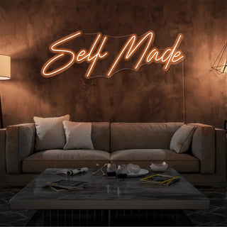 Scritta a Led Personalizzata Frasi Personalizzate "Self Made" cm 120 x 40