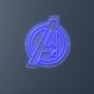 Scritta a Led Personalizzata Avengers cm 51 x 58