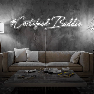 Scritta a Led Personalizzata Frasi Personalizzate "#Certified baddie" cm 140 x 40