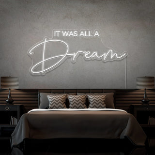 Scritta a Led Personalizzata Frasi Personalizzate "It was all a Dream 1" cm 120 x 60