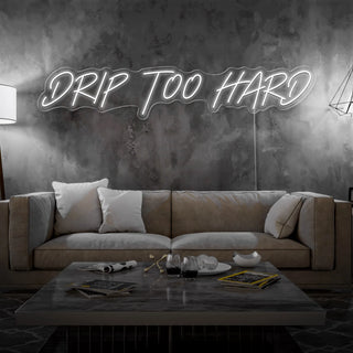 Scritta a Led Personalizzata Frasi Personalizzate "Drip too hard" cm 120 x 40