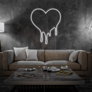 Scritta a Led Personalizzata Frasi Personalizzate Dripping heart cm 60 x 70