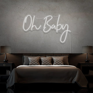 Scritta a Led Personalizzata Frasi Personalizzate "Oh Baby" cm 120 x 45