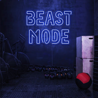 Scritta a Led Personalizzata Frasi Personalizzate "Beast mode" cm 100 x 65