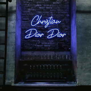 Scritta a Led Personalizzata Frasi Personalizzate "Christian Dior Dior" cm 140 x 40