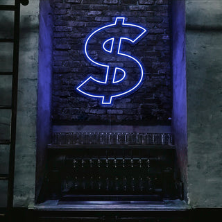 Scritta a Led Personalizzata Frasi Personalizzate Dollar cm 60 x 70