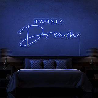 Scritta a Led Personalizzata Frasi Personalizzate "It was all a Dream 1" cm 120 x 60