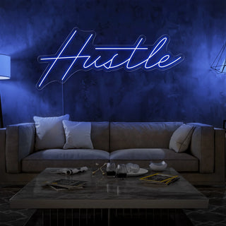 Scritta a Led Personalizzata Frasi Personalizzate "Hustle" cm 120 x 35