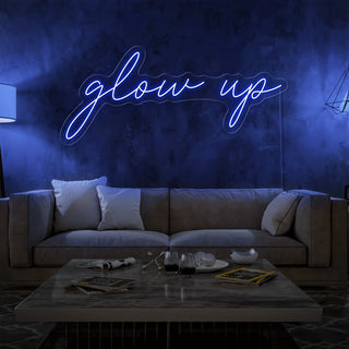 Scritta a Led Personalizzata Frasi Personalizzate "Glow Up" cm 120 x 35