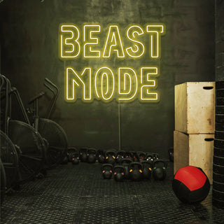 Scritta a Led Personalizzata Frasi Personalizzate "Beast mode" cm 100 x 65