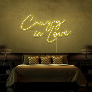 Scritta a Led Personalizzata Frasi Personalizzate "Crazy in Love" cm 100 x 60