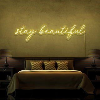 Letrero Led Personalizado Frases Personalizadas "stay beautiful" 130 x 35 cm