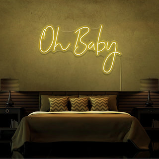 Scritta a Led Personalizzata Frasi Personalizzate "Oh Baby" cm 120 x 45