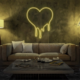 Scritta a Led Personalizzata Frasi Personalizzate Dripping heart cm 60 x 70