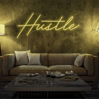 Scritta a Led Personalizzata Frasi Personalizzate "Hustle" cm 120 x 35