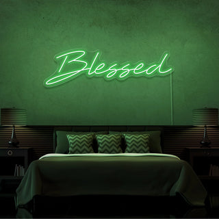 Scritta a Led Personalizzata Frasi Personalizzate "Blessed" cm 100 x 35