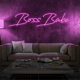 Scritta a Led Personalizzata Frasi Personalizzate "Boss babe" cm 100 x 40