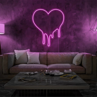 Letrero Led Personalizado Frases Personalizadas Corazon Goteando 60 x 70 cm