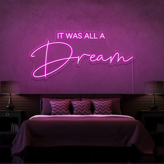 Scritta a Led Personalizzata Frasi Personalizzate "It was all a Dream 1" cm 120 x 60