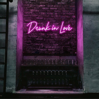 Scritta a Led Personalizzata Frasi Personalizzate "Drunk in love" cm 100 x 30