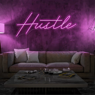 Letrero Led Personalizado Frases Personalizadas "Hustle" 120 x 35 cm