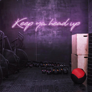 Letrero Led Personalizado Frases Personalizadas "Keep ya head up" 130 x 35 cm