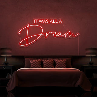 Scritta a Led Personalizzata Frasi Personalizzate "It was all a Dream 1" cm 120 x 60