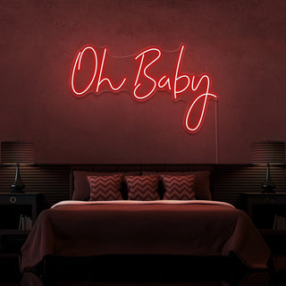 Scritta a Led Personalizzata Frasi Personalizzate "Oh Baby" cm 120 x 45