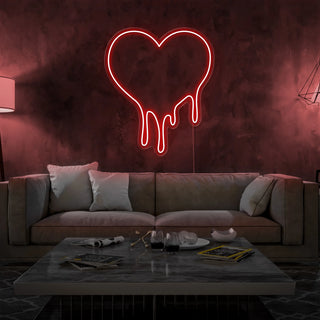 Scritta a Led Personalizzata Frasi Personalizzate Dripping heart cm 60 x 70