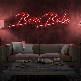 Scritta a Led Personalizzata Frasi Personalizzate "Boss babe" cm 100 x 40