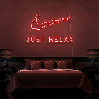 Letrero Led Personalizado Frases Personalizadas "Just Relax" 100 x 45 cm