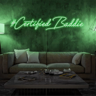 Scritta a Led Personalizzata Frasi Personalizzate "#Certified baddie" cm 140 x 40