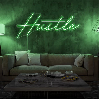 Scritta a Led Personalizzata Frasi Personalizzate "Hustle" cm 120 x 35