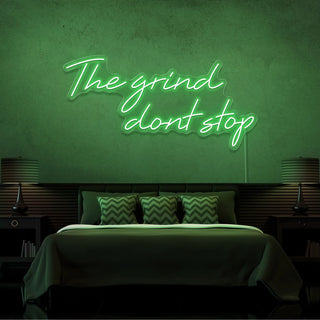 Scritta a Led Personalizzata Frasi Personalizzate "The grind dont stop" cm 140 x 40