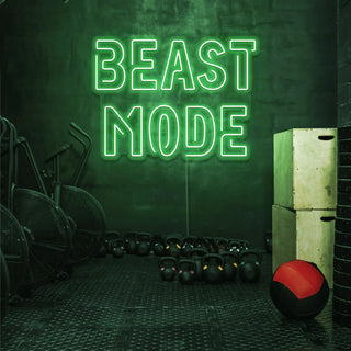 Scritta a Led Personalizzata Frasi Personalizzate "Beast mode" cm 100 x 65